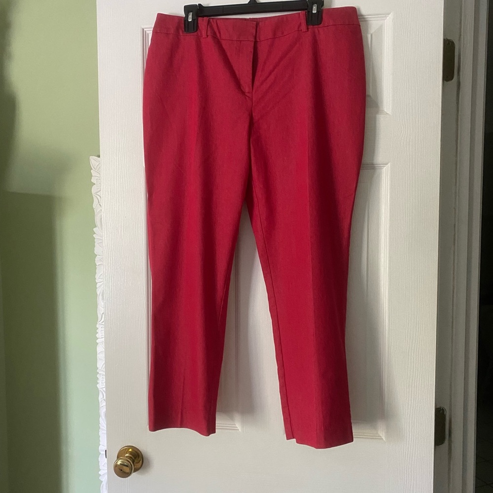 Chico's Vibrant Red Straight-Leg Dress Pants